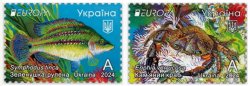 Украина 2024 Европа СЕРТ Подводная фауна Чёрного моря серия из 2 марок